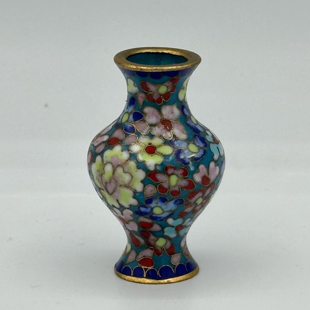 Vintage 1950’s Tiny Cloisonné Vase 2”